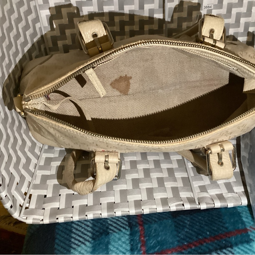 Y2K Dooney & Bourke Beige Logo Canvas Bag Casual Purse - Picture 9 of 14
